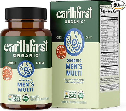 Men’s Multi Once Daily, Whole-Food Multivitamin with 19 Vitamins & Minerals for Energy, Heart, Bone Strength, Prostate & Immune Support, Vegan, Non-GMO, 60 Count