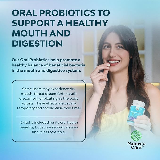 Oral Probiotics for Teeth and Gums - Minty Fresh BLIS K12 Oral Probiotics for Mouth Bad Breath Dry Mouth and Dental Health Support with 3 Billion CFU - Chewable Xylitol Lozenges Mint Flavor (60 Count)