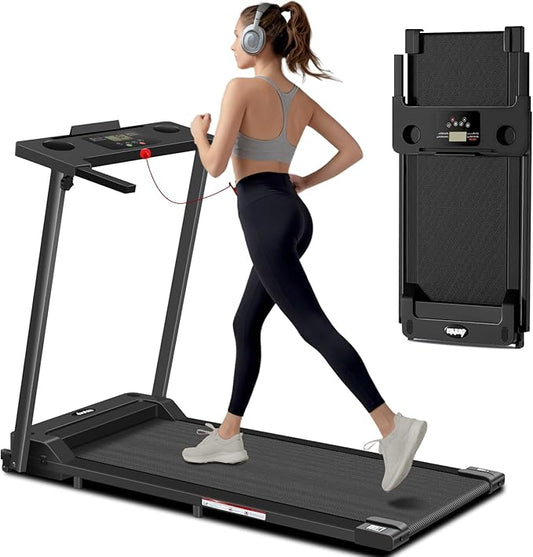 AoraPulse Portable Foldable Treadmills for Home, Small Folding Treadmill for Home Office with 300 LBS Capacity, Walking Running Exercise Electric Compact Treadmill with LED Display