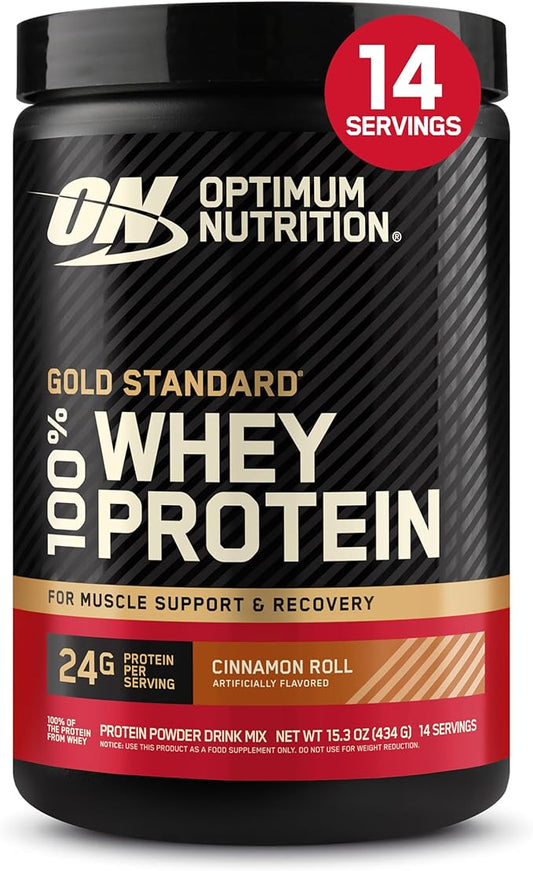 Optimum Nutrition Gold Standard 100% Whey Protein Powder, Cinnamon Roll, 1 Pound (Pack of 1)