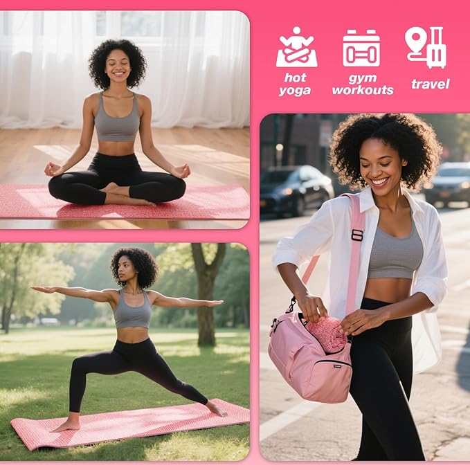 2 Pack Hot Yoga Towel, Yoga Mat Towels Non Slip for Hot Yoga with Strap, Microfiber Yoga Accessories, Soft Absorbent Quick Dry, Pilates Exercise Fitness 24" X 72" Red