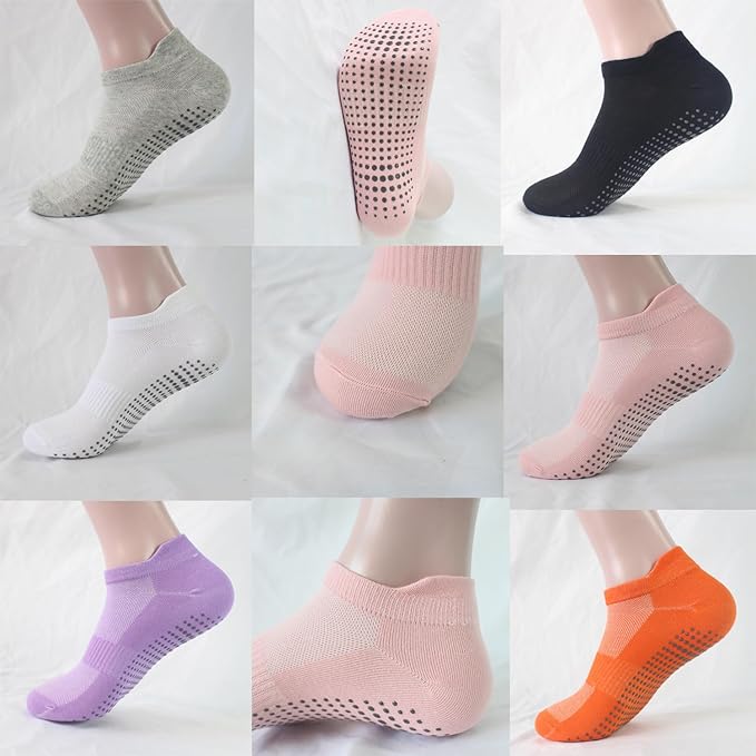 brookhaus Women Low Cut No Show Running Socks 6 Pairs - Cushioned Arch Support, Moisture Wicking Athletic Ankle Socks