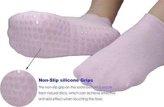 Tamlien Yoga & Pilates Grip Socks - Non-Slip, Barefoot, Pregnant-Friendly Crew Socks for Yoga, Barre & Sports