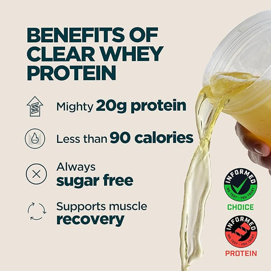 Myprotein Clear Whey Isolate Protein Powder, 1.1 Lb (20 Servings) Peach Mango, 20g Protein per Serving, Naturally Flavored Drink Mix, Daily Protein Intake for Superior Performance