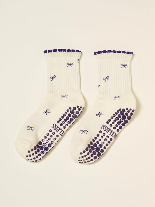 Shapes Studio Crew Half Calf Grip Socks, Cutest Fruits Pilates Socks, Ruffle socks, Non-Slip, Barre Yoga Fitness