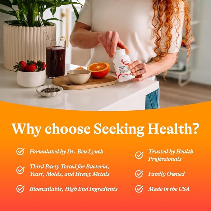 Seeking Health Multivitamin One MF, 1 a Day Multivitamin Supplement for Adults, Methyl-Free Bioavailable B12 and Folinic Acid, Vitamin A, PQQ, MTHFR Support, Vegetarian Capsules (45 Capsules)
