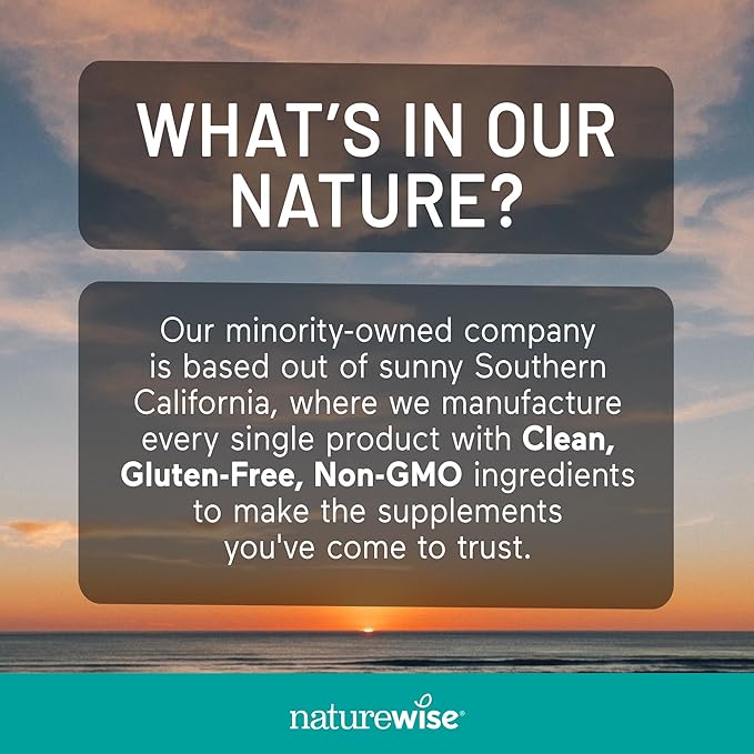 NatureWise Multivitamin for Women + Stress Support with Organic Whole Foods & Natural Minerals - B-Complex + Vitamin C + D3 K2 for Immunity, Hair, Skin & Nails - Non-GMO - 60 Capsules[30-Day Supply]
