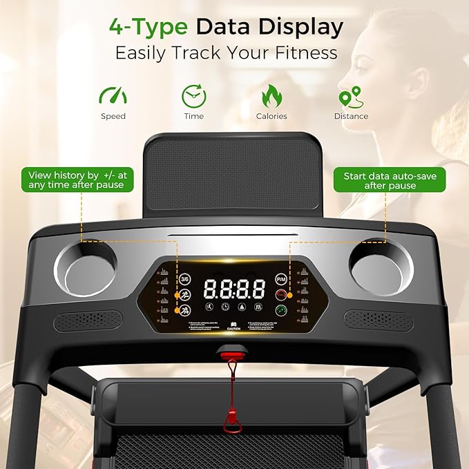 Portable Treadmill with Incline, 3.0HP Walking Pad with Handle Bar, 3-in-1 Foldable Electric Treadmill for Home Office Small Space with Quiet Brushless, 300 LBS Capacity