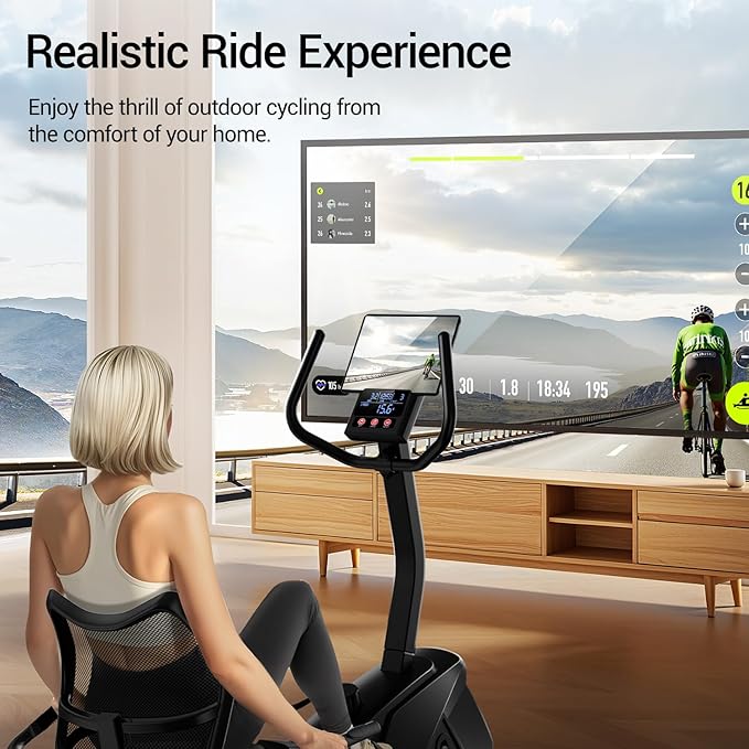 CURSOR FITNESS Recumbent Exercise Bike, Stationary Bikes for Home with Adjustable Seat, 400 LBS Capacity, 16-Level Magnetic Resistance Recumbent Exercise Bike for Home Gym Cardio Workout Training