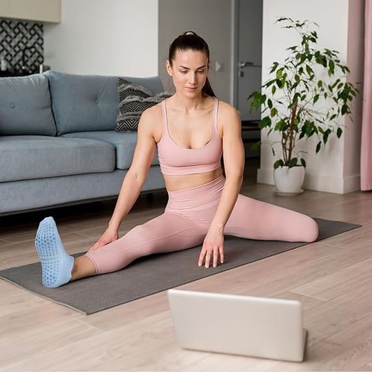 YeuG 4/6 Pairs Pilates Socks for Women - Non Slip Grip Socks for Yoga, Barre, Hospital, Barefoot