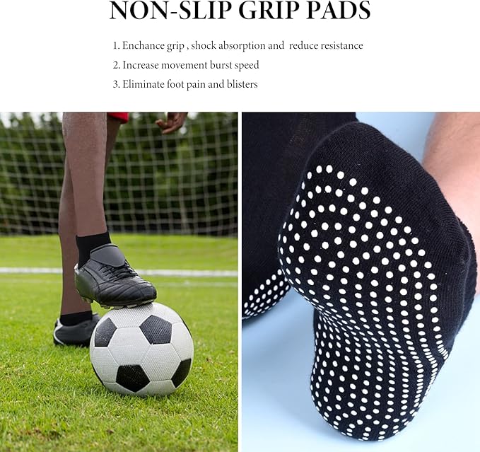 Jspupifip 4 Pairs Non Slip Yoga Socks with Grips for Women Men Pilates Grippy Socks Cotton Barre Hospital Home