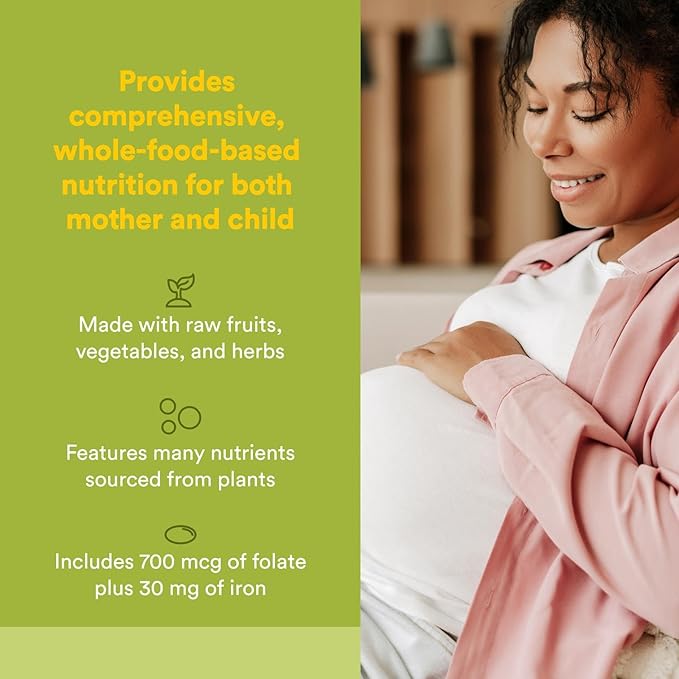 Natural Factors Whole Earth & Sea, Women's Prenatal Multivitamin and Mineral, Whole Food Supplement, Vegan, 60 Tablets