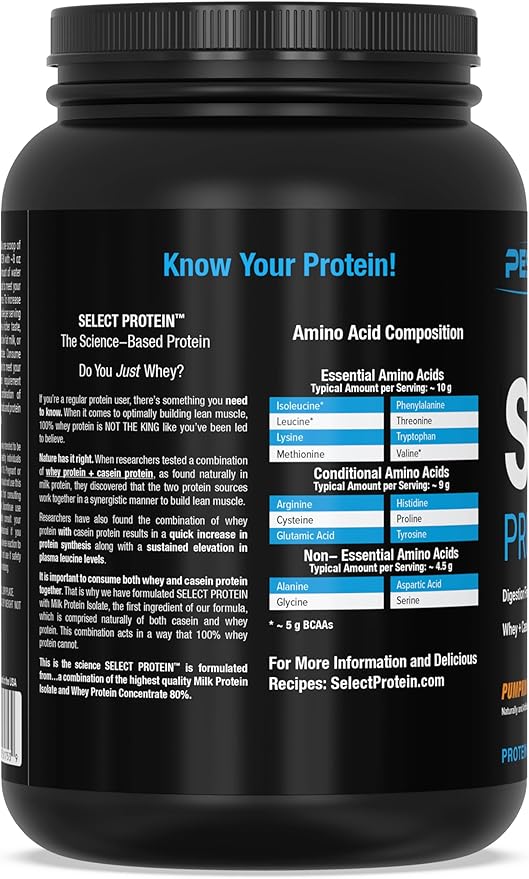PEScience Select Protein Powder, Whey and Casein Blend, Clean Protein Powder for Women and Men, Low Calorie, Low Carb, Keto Friendly, Gluten Free - Pumpkin Pie, 27 Servings