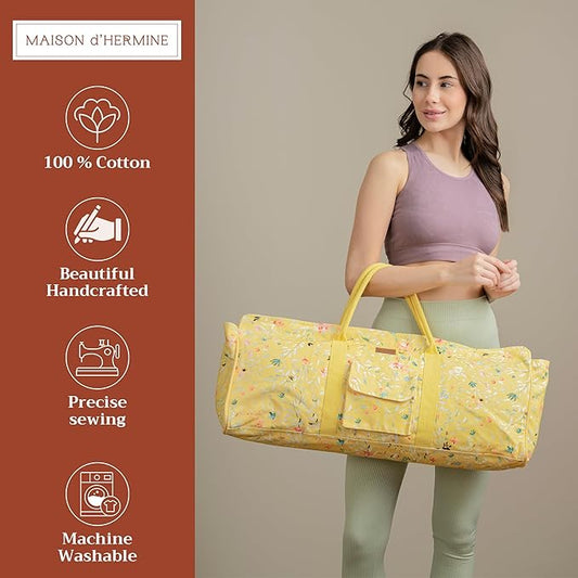 Maison d' Hermine Yoga Mat bag, Cylindrical bag for Woman&Men, yoga mat Bag &Adjustable shoulder straps Yoga Mat Carrier Bag with Drawstring Water Bottle Pocket and zipper pocket