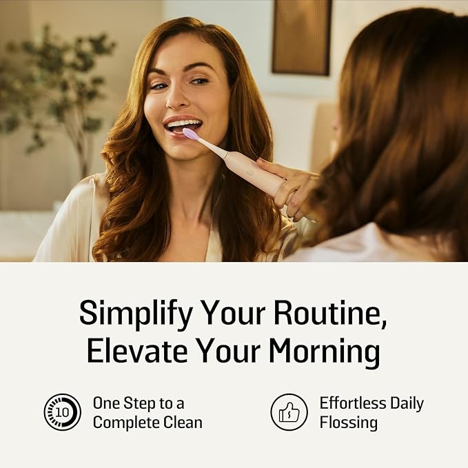 Soocas NEOS II Ultra – Electric Toothbrush with Water Flosser Combo, 3-in-1: Flosses, Vibrates and Oscillates, Flossing Toothbrush for Adults, Cordless Water Flosser for Travel, Champagne Gold