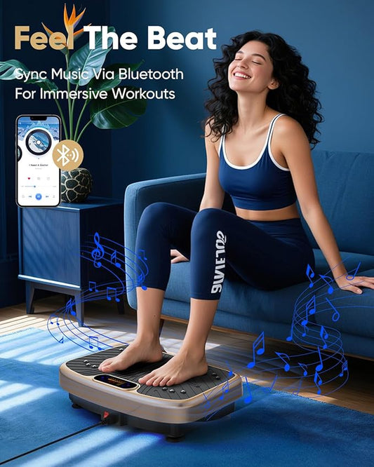 Vibration Plate Exercise Machine, Vibrating Plate Platform for Lymphatic Drainage with 200 Adjustable Speeds, Power Vibration Plate for Weight Loss & Fitness, Supports Max Weight 450 Lbs