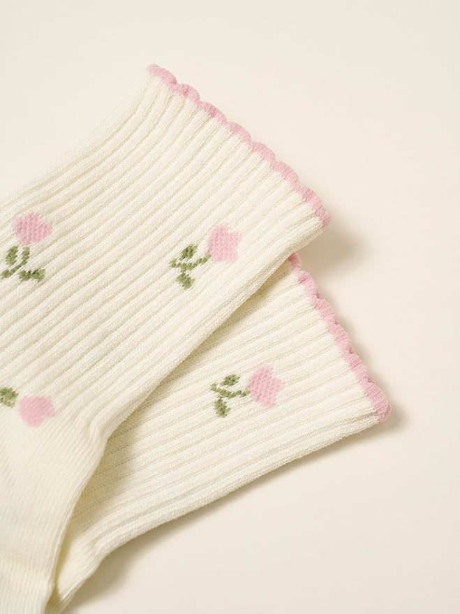 Shapes Studio Crew Half Calf Grip Socks, Cutest Fruits Pilates Socks, Ruffle socks, Non-Slip, Barre Yoga Fitness
