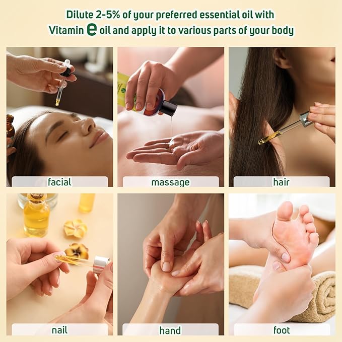 Natural Riches Vitamin E Oil | 100% Pure and Natural Cold Pressed Vitamin E oil for Skin, Scars, Face, Nails, Hair, Scalp 30,000 IU Non-GMO Verified Hair & Body Oil :8 Fl Oz