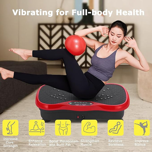 Vibration Plate Exercise Machine, Vibrating Plate Fitness Platform with Remote Control – Portable Vibration Plates for Lymphatic Drainage, Weight Loss, Toning, Recovery & Home Workouts