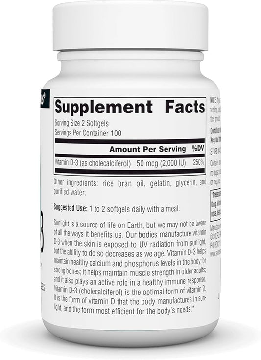 Source Naturals Vitamin D-3 1000 iu Supports Bone & Immune Health* - 200 Softgels