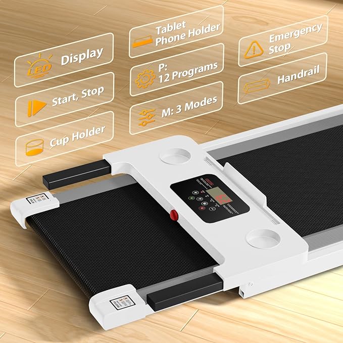 AoraPulse Portable Foldable Treadmills for Home, Small Folding Treadmill for Home Office with 300 LBS Capacity, Walking Running Exercise Electric Compact Treadmill with LED Display