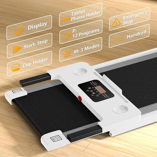 AoraPulse Portable Foldable Treadmills for Home, Small Folding Treadmill for Home Office with 300 LBS Capacity, Walking Running Exercise Electric Compact Treadmill with LED Display