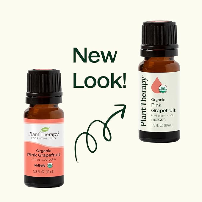 Plant Therapy Organic Pink Grapefruit Essential Oil 30 mL (1 oz) 100% Pure, Undiluted, Therapeutic Grade
