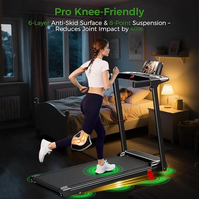 Portable Treadmill with Incline, 3.0HP Walking Pad with Handle Bar, 3-in-1 Foldable Electric Treadmill for Home Office Small Space with Quiet Brushless, 300 LBS Capacity