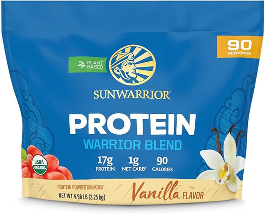 Organic Plant Based Protein Powder | Vegan Organic Protein Powder Vanilla Flavored with BCAA Amino Acids & Hemp Seed Pea Blend | Non-GMO Soy Dairy Filler & Gluten Free (Vanilla, 90 Servings)