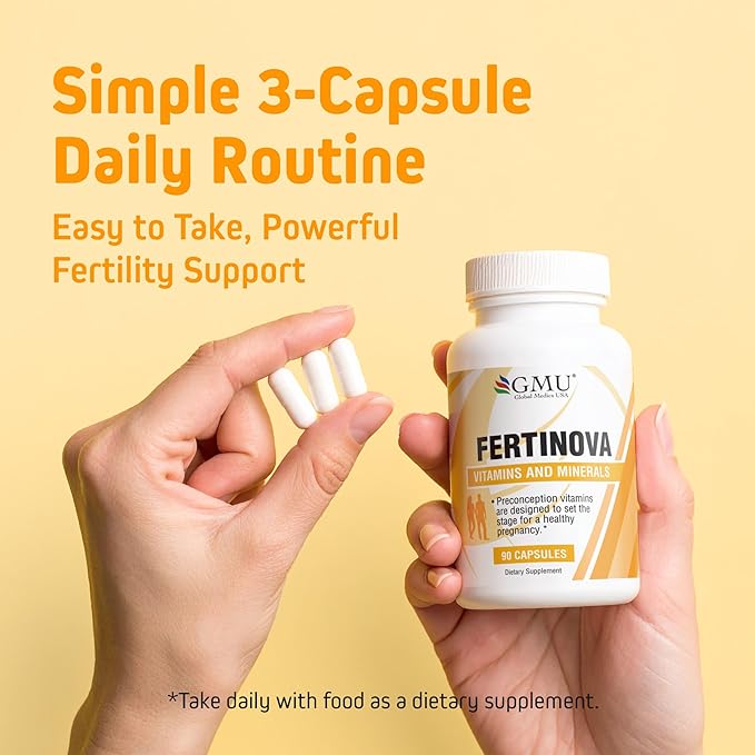 Fertinova - Premium Preconception Vitamins & Pregnancy Support, Prenatal Vitamins for Women, Fertility Supplements for Women, Needed Prenatal Choline Supplements - 90 Capsules
