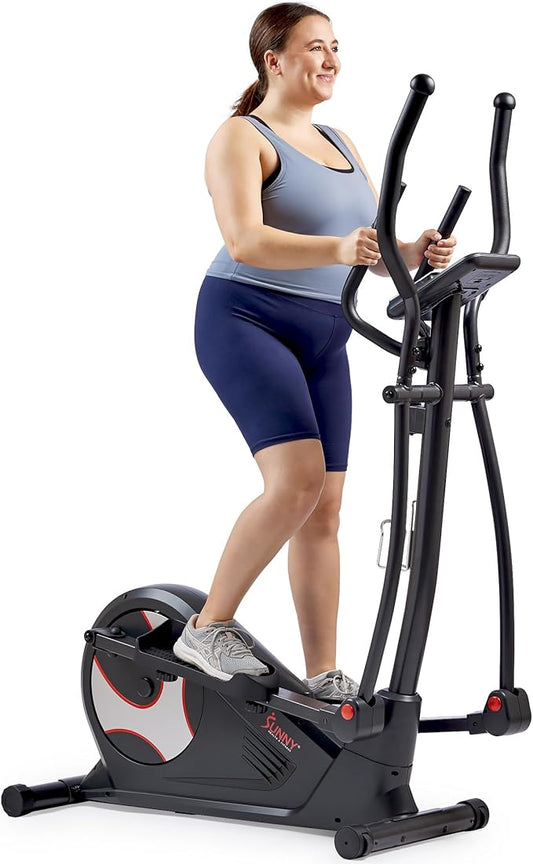 Sunny Health & Fitness Smart Elliptical Full-Body Cross Training Machine w/Extended Stride, Cardio Exercise Trainer for Home, Free SunnyFit App Bluetooth Connection, Optional 12" or 16" Stride Length