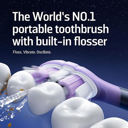 Soocas NEOS II Ultra – Electric Toothbrush with Water Flosser Combo, 3-in-1: Flosses, Vibrates and Oscillates, Flossing Toothbrush for Adults, Cordless Water Flosser for Travel, Midnight Blue