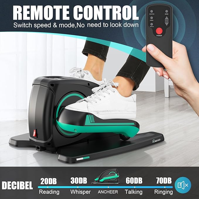 ANCHEER Under Desk Elliptical Machine - Quiet Pedal Exerciser for Seniors, Office & Home, Low-Impact Seated Leg Workout Equipment, Smart LCD Display, Remote Control