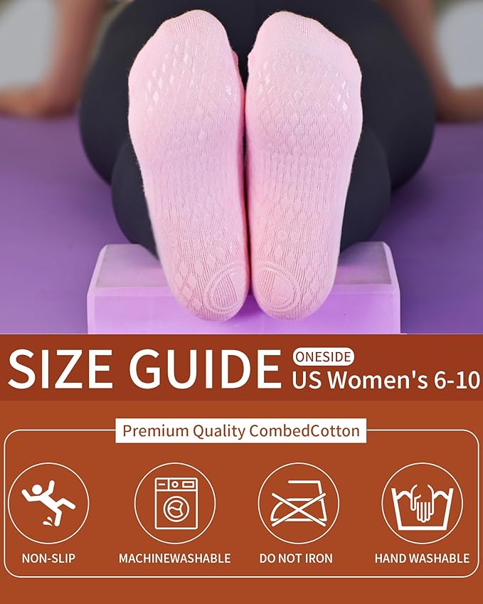 Non Slip Grip Yoga Socks for Women Breathable Cute Ruffle Ankle Socks for Yoga, Pilates, Barre Workouts