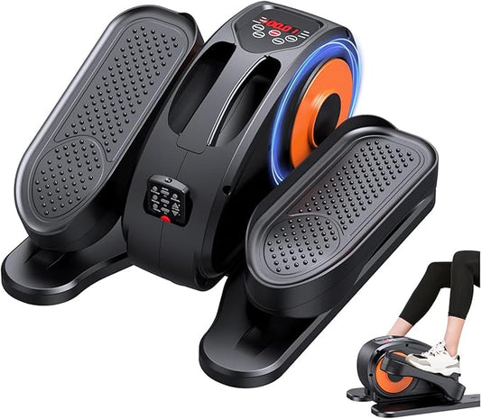 Under Desk Elliptical, Electric Seated Pedal Exerciser for Seniors with 12 Adjustable, Quiet & Compact Mini Ellipse Leg Exerciser with Display Monitor & Remote Control