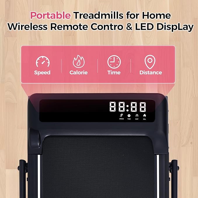 Compact Walking Pad with Handle Bar, Electric Treadmill with Handles and 3.5HP Powerful Motor, Portable Small Walking Pads Treadmill for Home Small Spaces,400LBS Weight Capacity