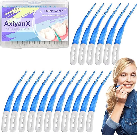 84PCS Portable Dental Floss Picks,Soft Silica toothpicks,flossers for Adults Teeth Cleaning Tools,interdental Brushes Between Teeth,Disposable Dental Picks