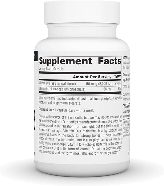 Source Naturals Vitamin D-3 2000 iu Supports Bone & Immune Health* - 100 Capsules