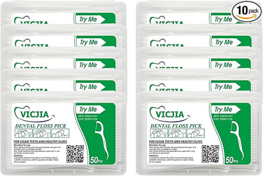 Tooth Floss Picks Unflavored Dental Floss for Tooth Picks Flossers,500 Count Floss Sticks for car,Home Tooth Pick Small Portable Floss Dispenser