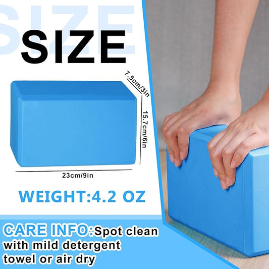20 Pcs Yoga Blocks 9''x6''x3'' High Density EVA Foam Bricks Yoga Foam Exercise Blocks Improve Strength Balance and Flexibility, Light Weight and Non-Slip Surface for Pilates Meditation