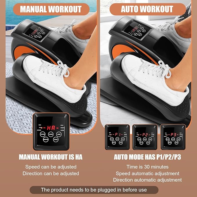 ANCHEER Under Desk Elliptical Machine - Quiet Pedal Exerciser for Seniors, Office & Home, Low-Impact Seated Leg Workout Equipment, Smart LCD Display, Remote Control