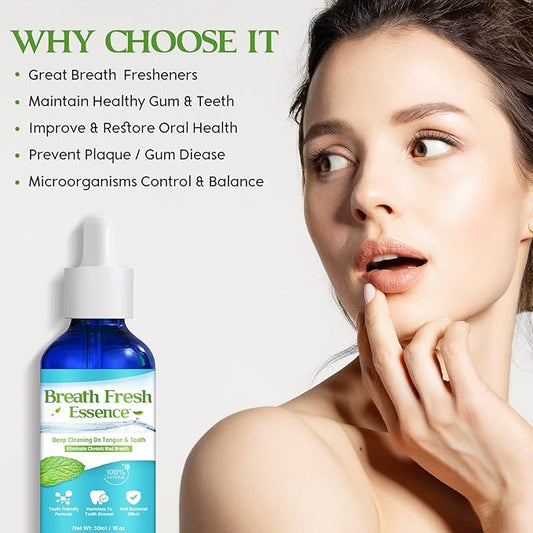 Bad Breath Treatment for Adults,Natural Breath Freshening Drops for Bad Breath, Fast-Acting, Long-Lasting, Boosts Confidence for Socializing, Alcohol-Free01