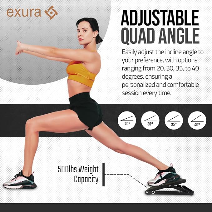 Exura Slant Board Calf Stretcher Adjustable Slant Board, Knees Over Toes, Incline Board, Achilles Stretcher, Ankle Stretcher, Squat Wedge, Stretch Board, Physical Therapy, Calf Pro Board