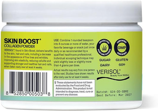 Sparkle Wellness VERISOL Bioactive Hydrolyzed Collagen Peptides | Collagen Powder Supplement with Vitamin C for Skin, Hair & Nail Health | Skin Boost (Orange) [30-Serves]