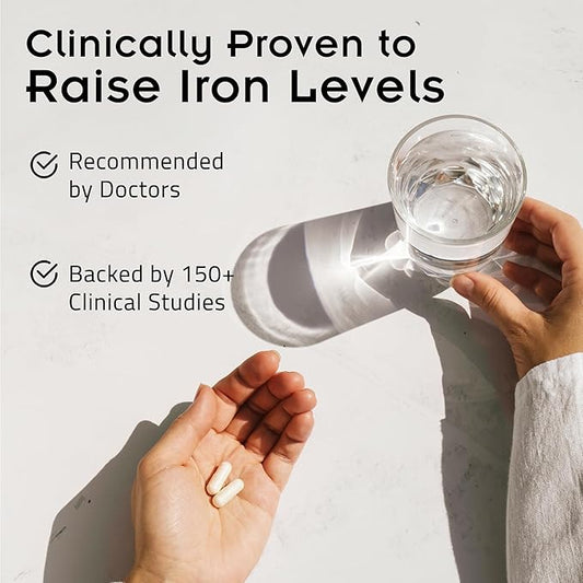 SiderAL Forte Iron Supplement Clinically Shown to Increase Iron Without Side Effects | Sucrosomial High Absorption Gentle Iron Pills for Women and Men | Vitamin C | Anemia & Energy Support | 30 Count
