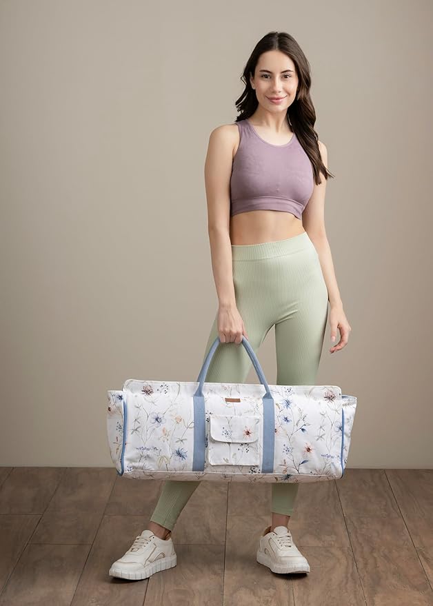 Maison d' Hermine Yoga Mat bag, Cylindrical bag for Woman&Men, yoga mat Bag &Adjustable shoulder straps Yoga Mat Carrier Bag with Drawstring Water Bottle Pocket and zipper pocket