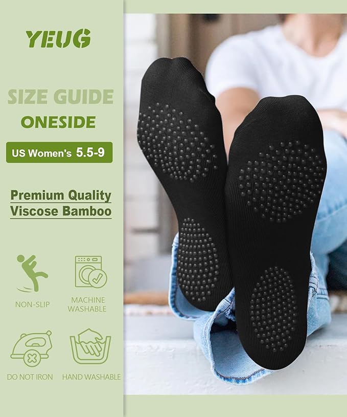 YeuG 4/6 Pairs Pilates Socks for Women - Non Slip Grip Socks for Yoga, Barre, Hospital, Barefoot