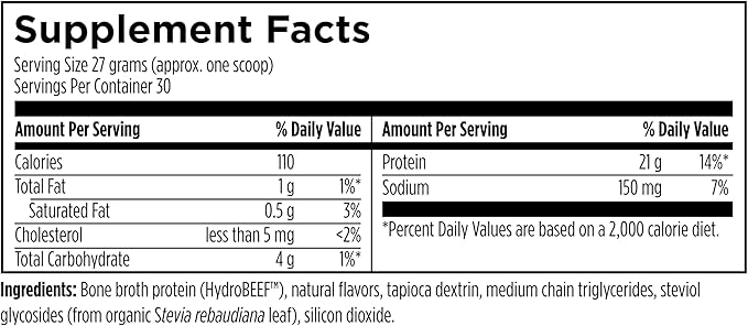 Designs for Sport Beef Protein Powder - NSF Certified for Sport Hydrolyzed Protein - Highly Absorbable with Amino Acids & Collagen Precursors - Bone Broth Protein for Athletes (Vanilla, 30 Servings)
