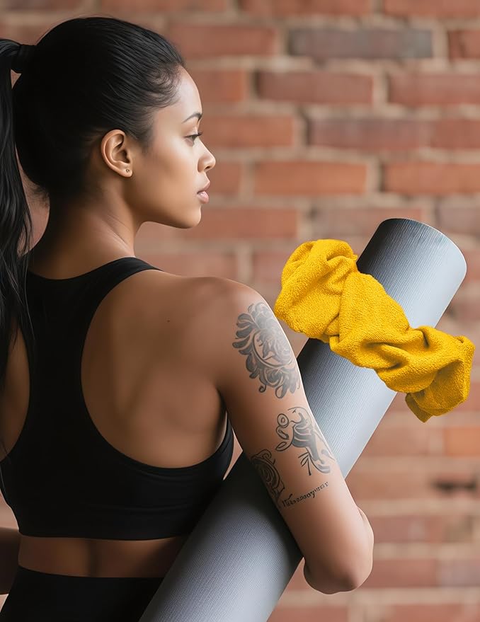 Yoga Mat Scrunchie - Holds Your Yoga Mat in Style - Durable & Elasticity Fabric - Fits All Standard Yoga Mats (mat not included)