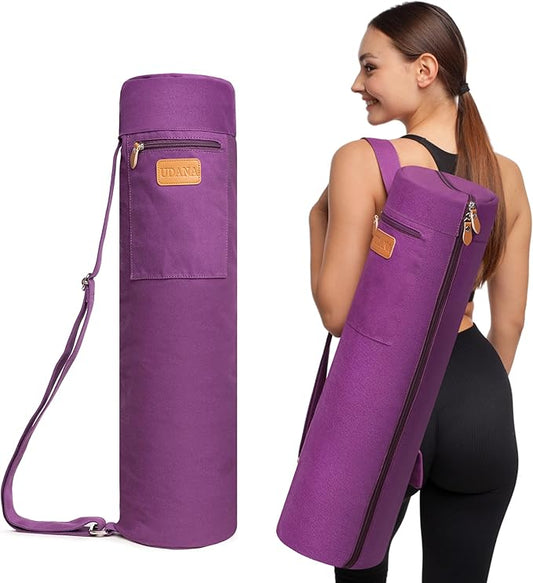 UDANA Yoga Mat Bag, Large – Fits Thick Mats, 3 Storage Pockets, Adjustable Strap